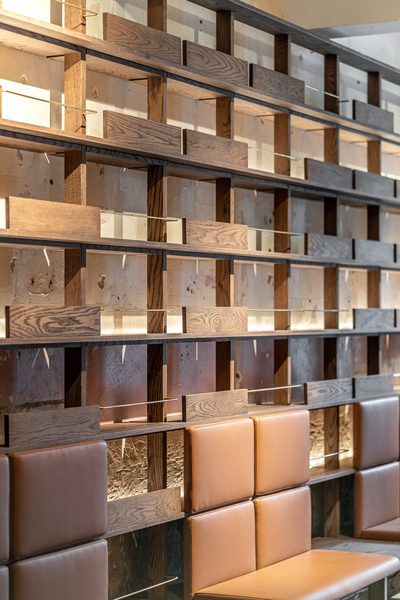 Hospitality fit-out and venue detail at 179 Domain, South Yarra by WB Built