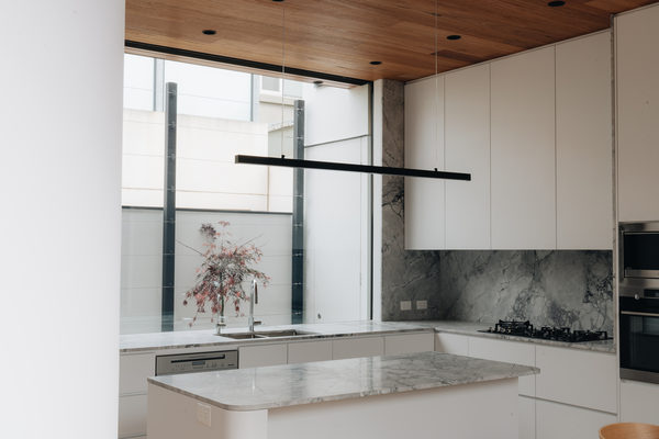 Interior and architectural detail at Armstrong House, Albert Park by WB Built