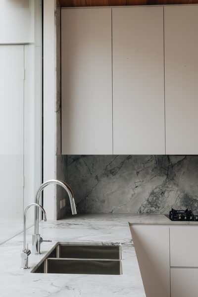 Interior and architectural detail at Armstrong House, Albert Park by WB Built