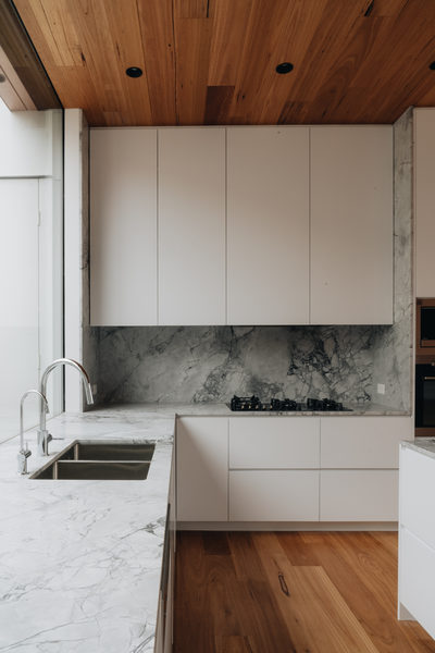 Interior and architectural detail at Armstrong House, Albert Park by WB Built