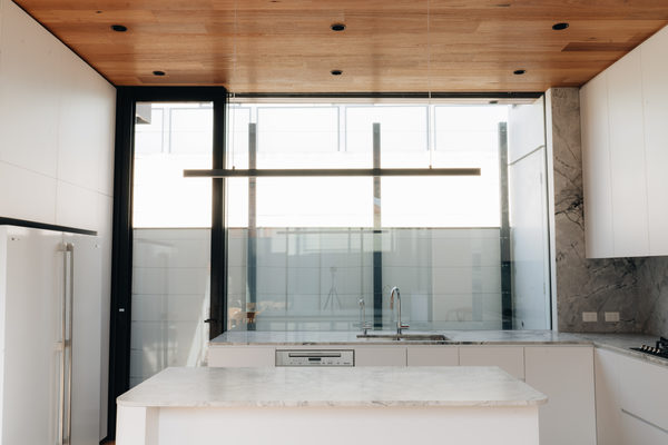 Interior and architectural detail at Armstrong House, Albert Park by WB Built